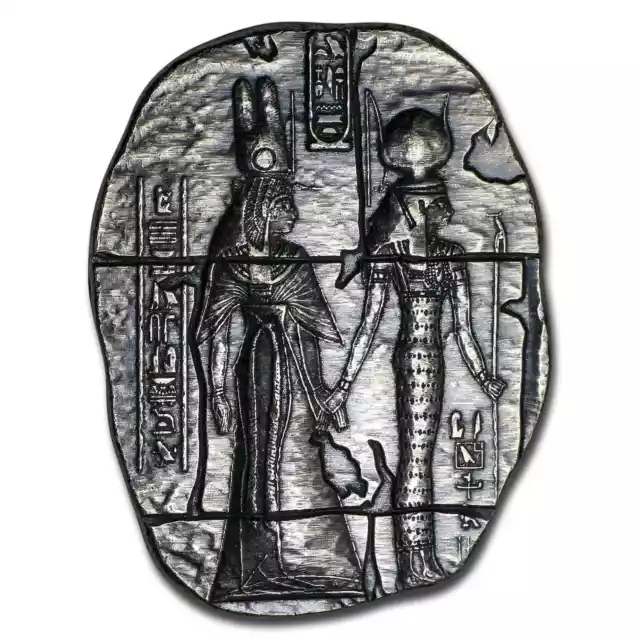 2 oz Hand Poured Silver Relic Bar - Egyptian Goddesses