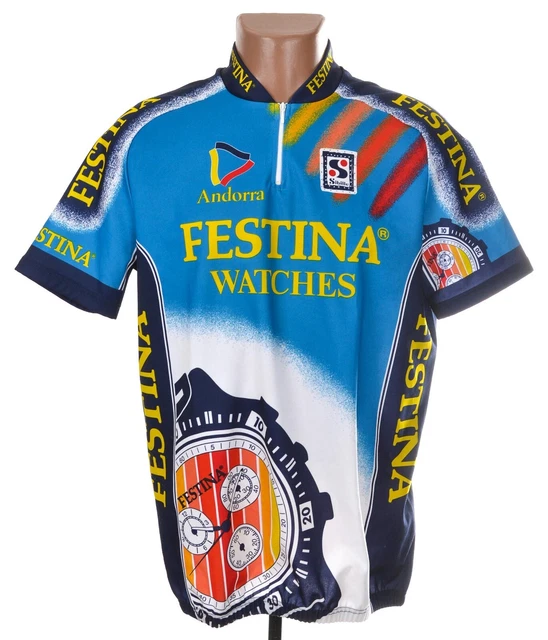 Maillot Cycliste Festina Sibille Homme - Bleu/Blanc - Taille L