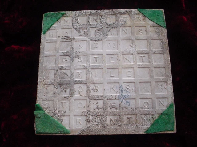 1870 Minton & Hollins hand painted landscape tile castle scene 6"X6" 10