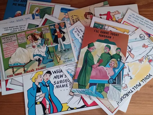 Job Lot 21x Comic Humour Postcards Medical Hospital Doctor Related