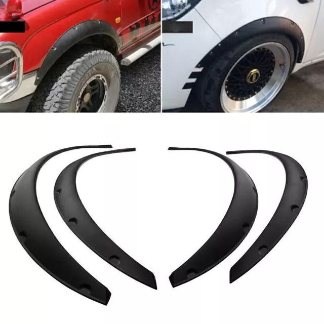 4x Flexible Car Body Wheel Fender Flares Extra Wide Arches 2.75" 70mm Universal