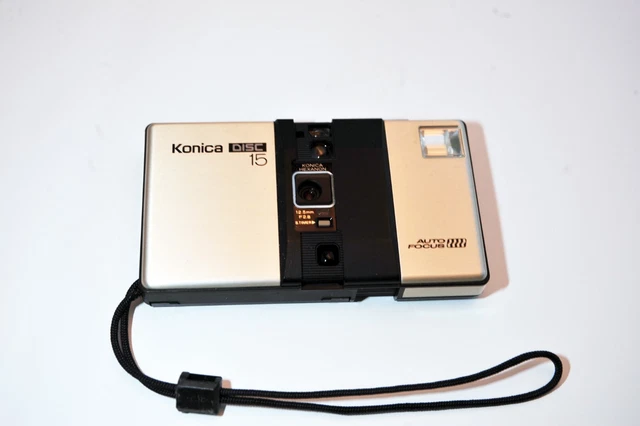 Cámara fotográfica de disco vintage con enfoque automático Konica Disc 15