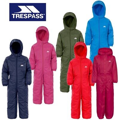 Trespass Dripdrop All In One Padded Waterproof Rainsuit Snow Suit Kids Drip Drop