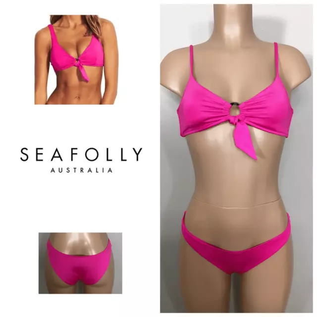 New. Seafolly Active Ring Front Bralette Bikini set. US Size 4 retails $179