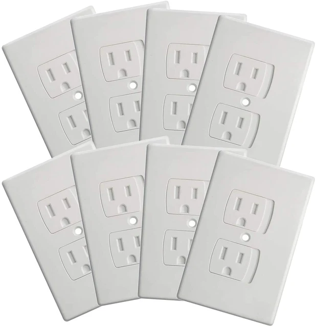 8 Pack Self Closing Electrical Outlet Covers Babyproof Safety Universal Wall Soc