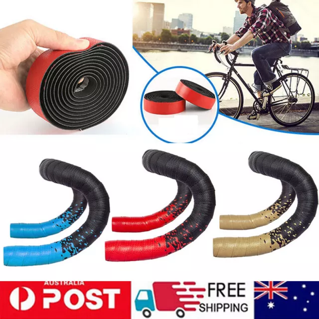 2x Bicycle Handlebar Tape Road Bike Silica Gel Tape EVA Soft Breathable Bar Tape