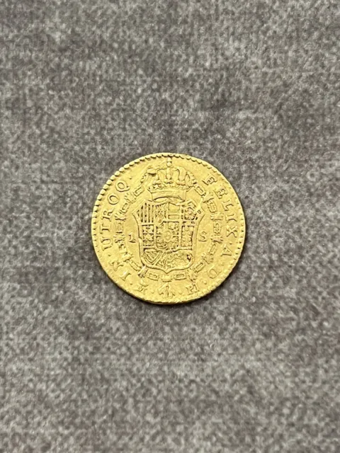 1785-SPANISH CAROL ILL Gold Coin -1 Escudos -3.7 grams $472.55 ...