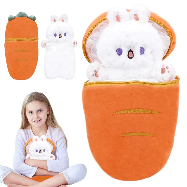 RABBIT PLUSH TOY, Bunny Plush, Reversible Bun-ny Carrot Pillow With ...