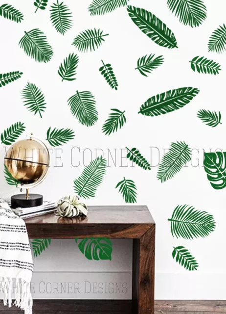 Palm Leaf Decals - Monstera Wall Decals, Tropical Leaf Decals, Palm Leafs Decals