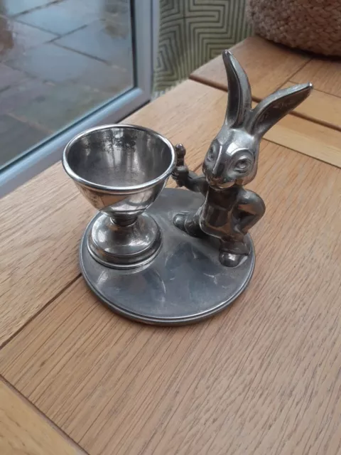 Seba Silver Plated Egg Cup On A Rabbit Stand  Easter Christening Gift