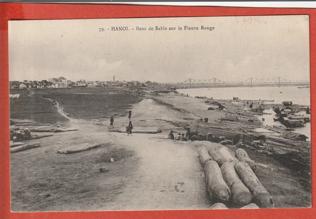 Cpa  - Viet  Nam -  Hanoi -   Banc De Sable Sur Le Fleuve Rouge