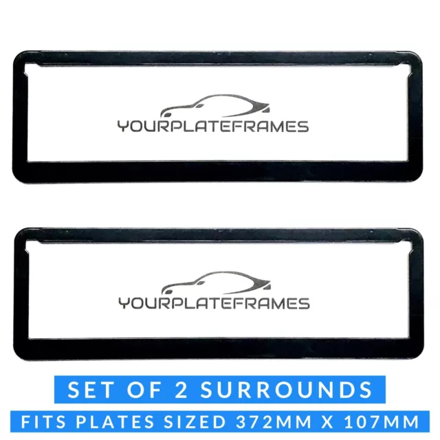 NUMBER PLATE SURROUNDS Frames NSW ONLY Slim 372mm x 107mm Black Front