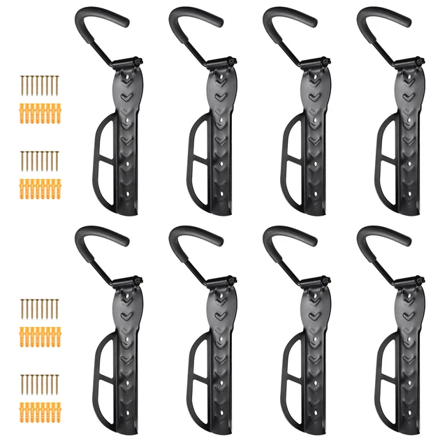 Bike Rack Wall Mount Storage Hanger Bicycle Holder Hook Vertical Garage 8 Pack