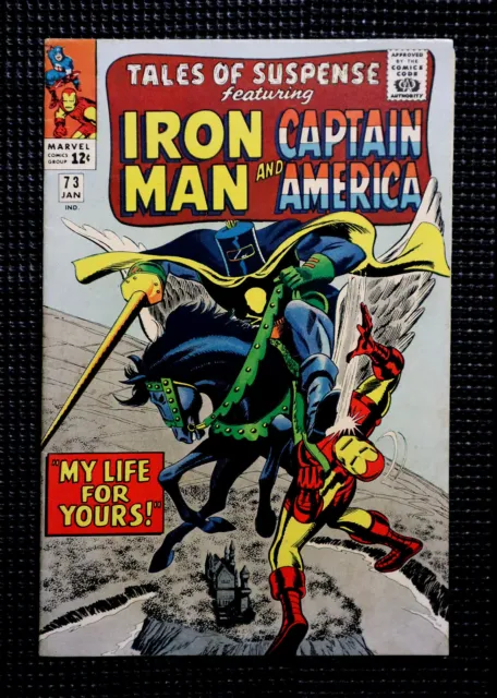 1966 Tales of Suspense 73 Marvel Comics 1/66:Captain America, 12¢ Iron Man cover
