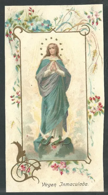 Estampa antigua de la Inmaculada Concepcion andachtsbild santino holy card