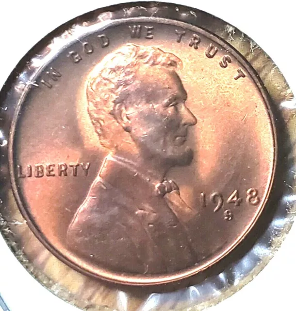 1948 S Lincoln Wheat Penny Nice MS Mint State Graded Fairly BU UNC Uncirculated