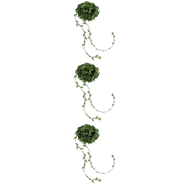 3x Fake Flower Balloons Green Leaves Green Leaves Ribbon Fake Vines