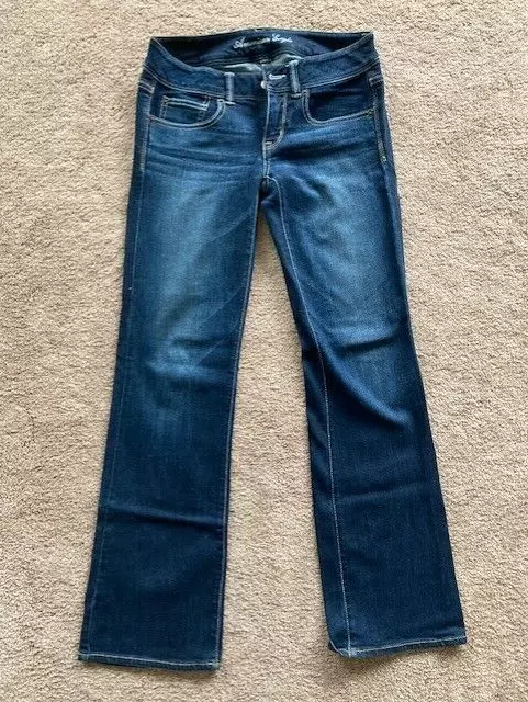 American Eagle Womans Slim Boot Cut Blue Jeans Regular Size 6, PreOwned