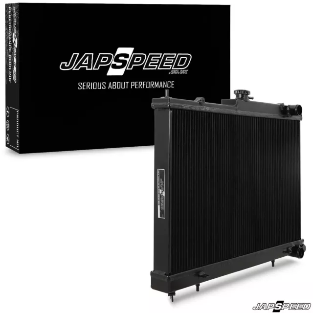 Radiador De Deriva De Carreras Negro Aleación Japspeed Para Nissan Skyline R33 R34 Gtst Gtt Gtr