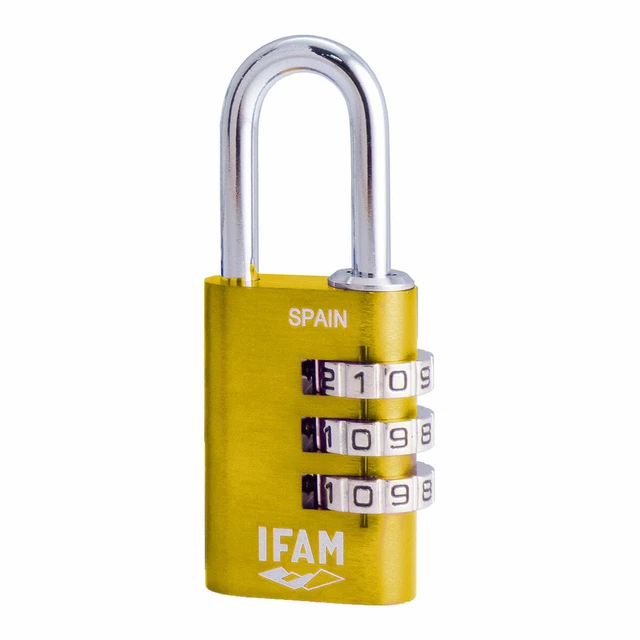 Serrure à combinaison IFAM Combi30 Jaune Aluminium Acier chromé [3 cm]