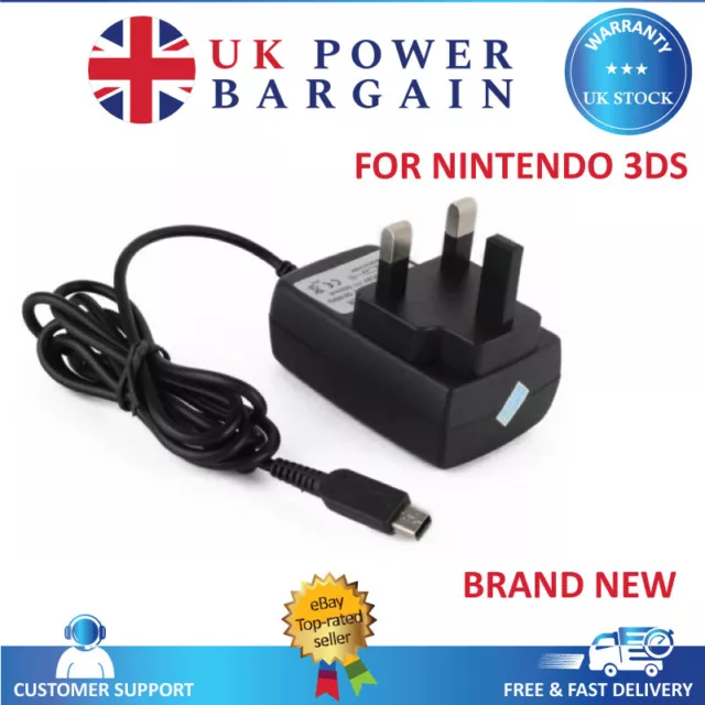 New UK 3 Pin UK Main Charger Adapter For Nintendo DSi NDSi DSiXL XL DS i & 3DS