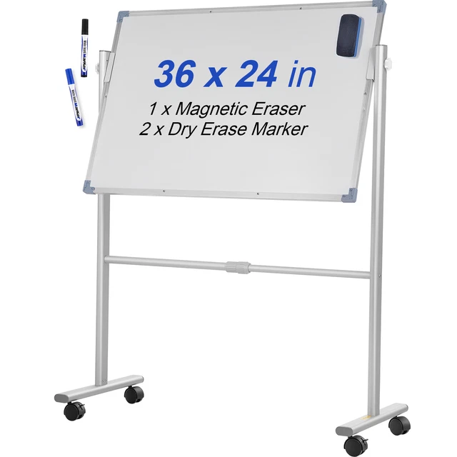 VEVOR DOUBLE SIDED Whiteboard 36" x 24" Mobile Dry Erase Board