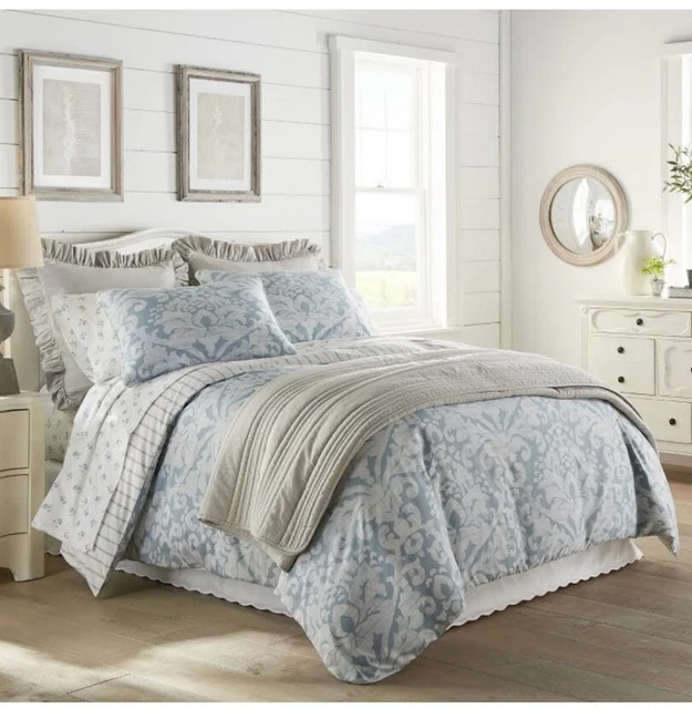 STONE COTTAGE CAMDEN Reversible Comforter Set in Blue, KING Bedding