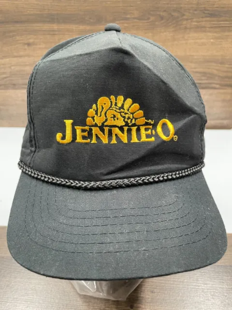 Vintage Young An Jennie-O Trucker Hat Black Embroider Logo Snap Back Hat Cap