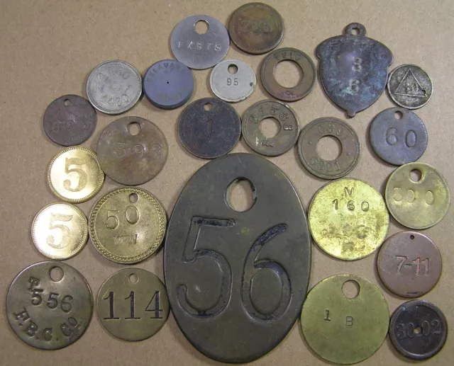 Numbered Tokens Lot of 25, many diff