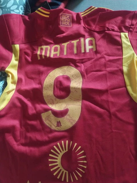 maglietta calcio roma personalizzata (nome Mattia) bimbo 2-3 anni