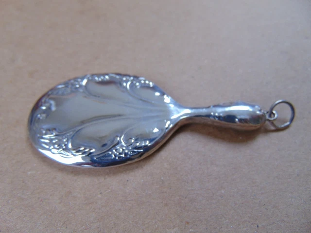 Art Nouveau Style Sterling Silver Miniature Chatelaine Hand Mirror London 2002