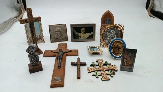 Lote De 13 Artículos Religiosos Varias Epoche