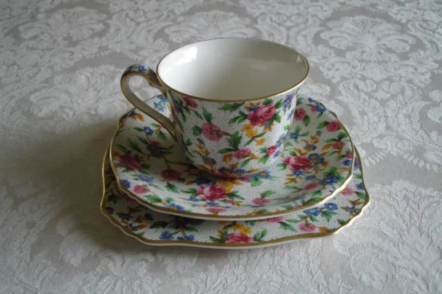 Royal Winton Chintz Old Cottage Trio Tea Cup Saucer Tea Plate Lot of 3 NEW
