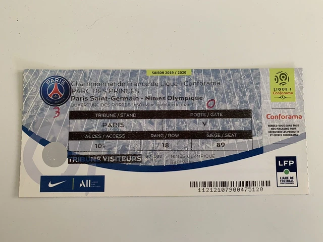 Ticket Football PSG / NANTES 1 ère divison 1993 | Rakuten