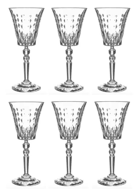 NEW RCR Crystal Marilyn Wine Glasses 6pce Set 259ml Made in Italy RRP$60