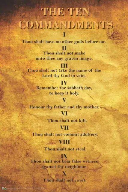 The Ten Commandments Poster 24" x 36"