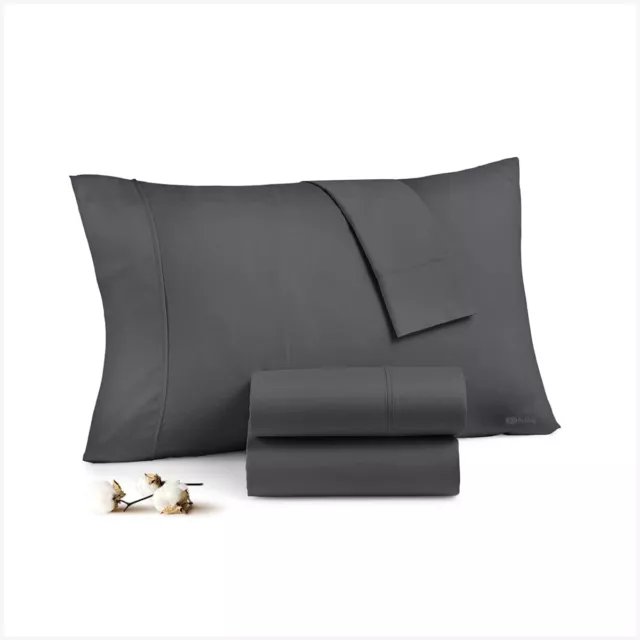Pillowcases 100% Egyptian Cotton 600-800 TC Dark Gray Solid Luxury Soft Pillows