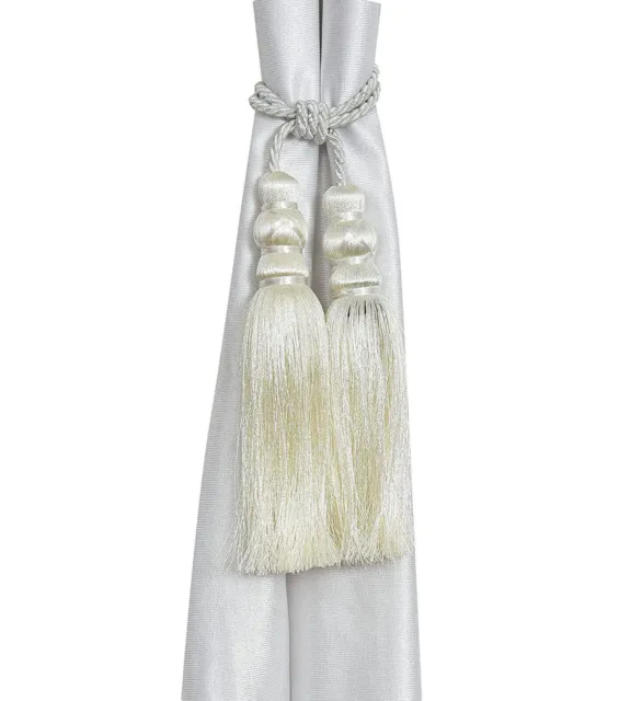 Beautiful Tassel Rope Curtain Holders TieBacks for Home decor Off-White Set of 6