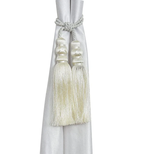 Beautiful Tassel Rope Curtain Holders TieBacks for Home decor Off-White Set of 6