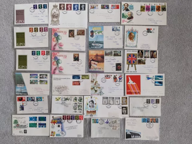 First Day Covers Collection 1966 - 1970 Royal Mail Postage Stamps -Job lot of 24