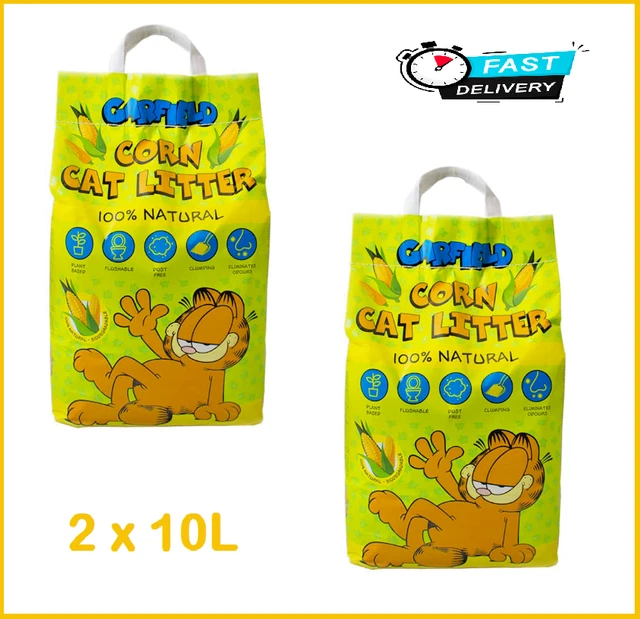 Garfield Mais Katzenstreu 10L  100% Natrlich, Klumpend, Biologisch  Abbaubar, Umweltfreundlich Cats Best