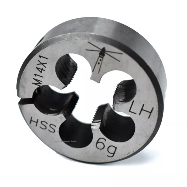 Lighthouse quality tools® M14X1 LH HSS Adjustable Round Threading Die 1-1/2" OD