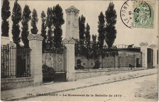 CPA CHAMPIGNY-SUR-MARNE Monument de la Bataille GUERRE MILITAIRE 1870 (46932)