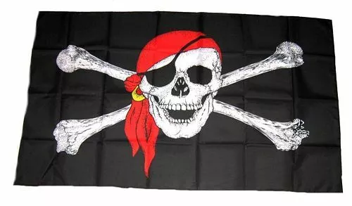 Fahne / Flagge Pirat rotes Kopftuch 150 x 250 cm