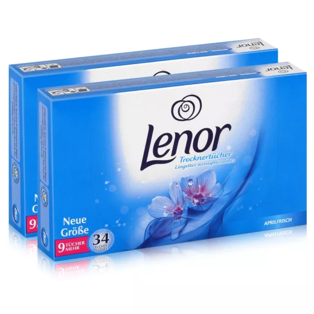 Lenor Trocknertücher Aprilfrisch 34 Tücher - Wäschepflege im Trockner (2er Pack