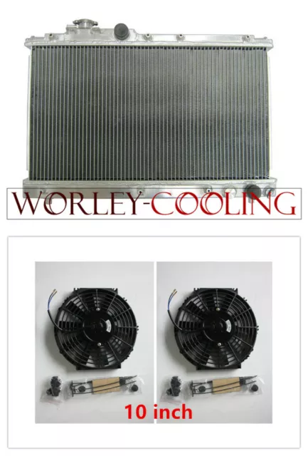 2ROW Aluminum Radiator & Fans for Toyota Celica ST205 GT4 3S-GTE 1994-1999 95