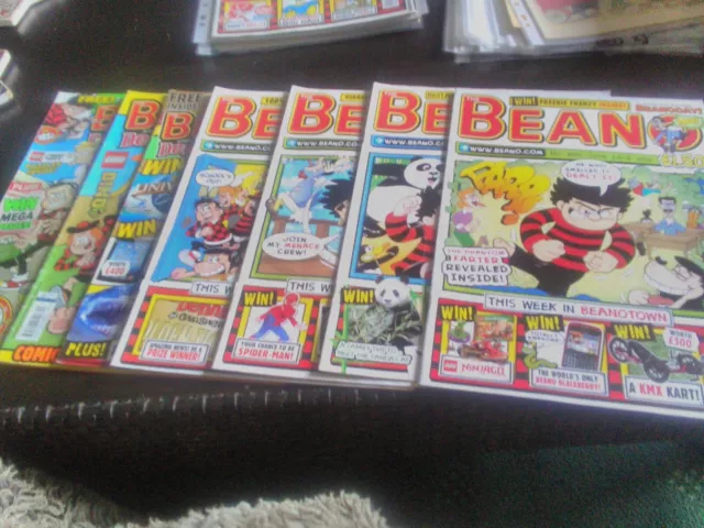 The Beano Comics X 7 Joblot # 3640-3662 Good