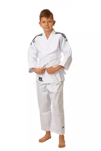 adidas Judo-Anzug Club weiß/schwarze Streifen, J350 - Judoanzug  - Judo Gi