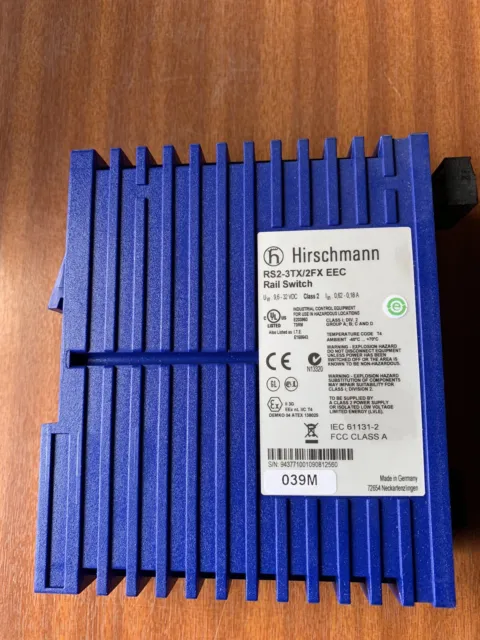 Hirschmann RS2-3TX/2FX EEC Schienenschalter (TOLLER ZUSTAND)