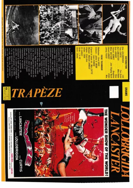 JAQUETTE VHS (seule) : CAROL REED - TRAPEZE